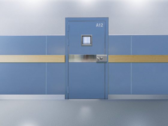 Porte blindée pour hôpital psychiatrique et centre de détention ou désintoxication