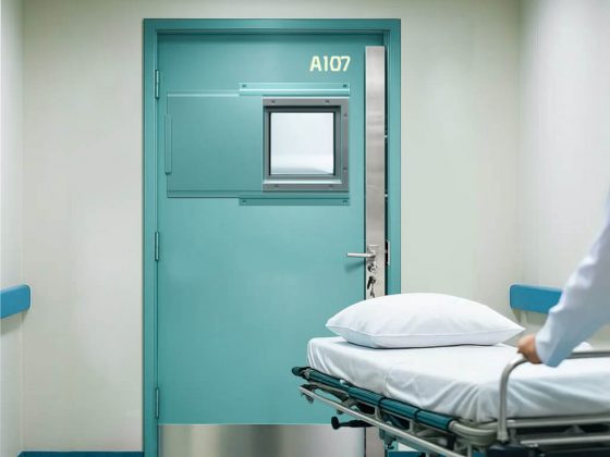 Porte blindée coupe-feu pour chambre d’isolement établissement de santé mentale