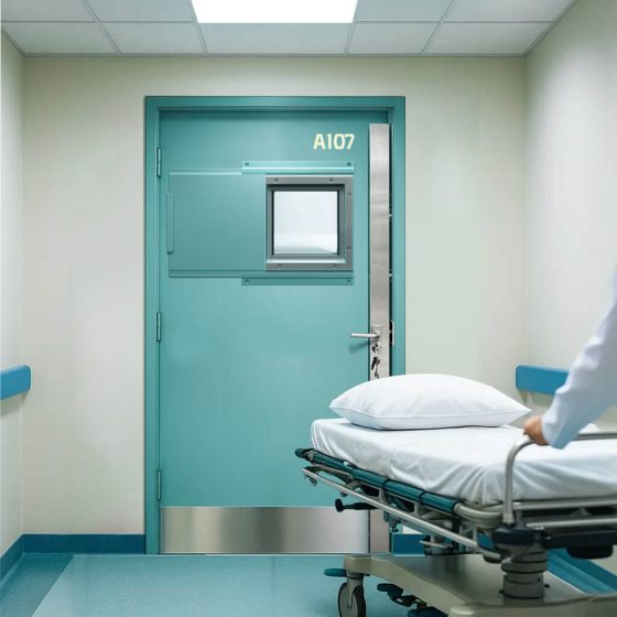 Porte blindée coupe-feu pour chambre d’isolement établissement de santé mentale
